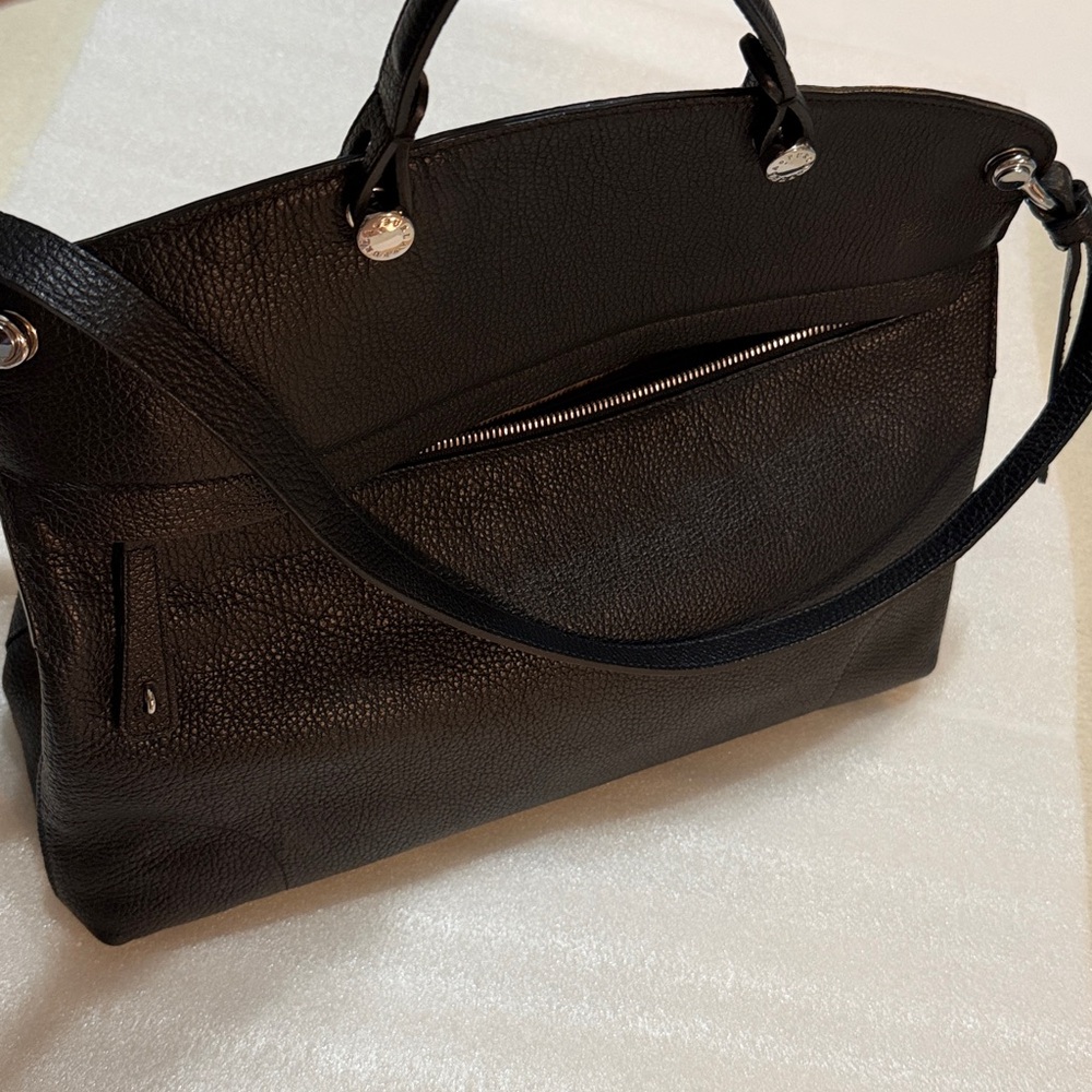 Furla Piper Dome Black Leather Shoulder Bag Top Handle - Picture 2 of 12